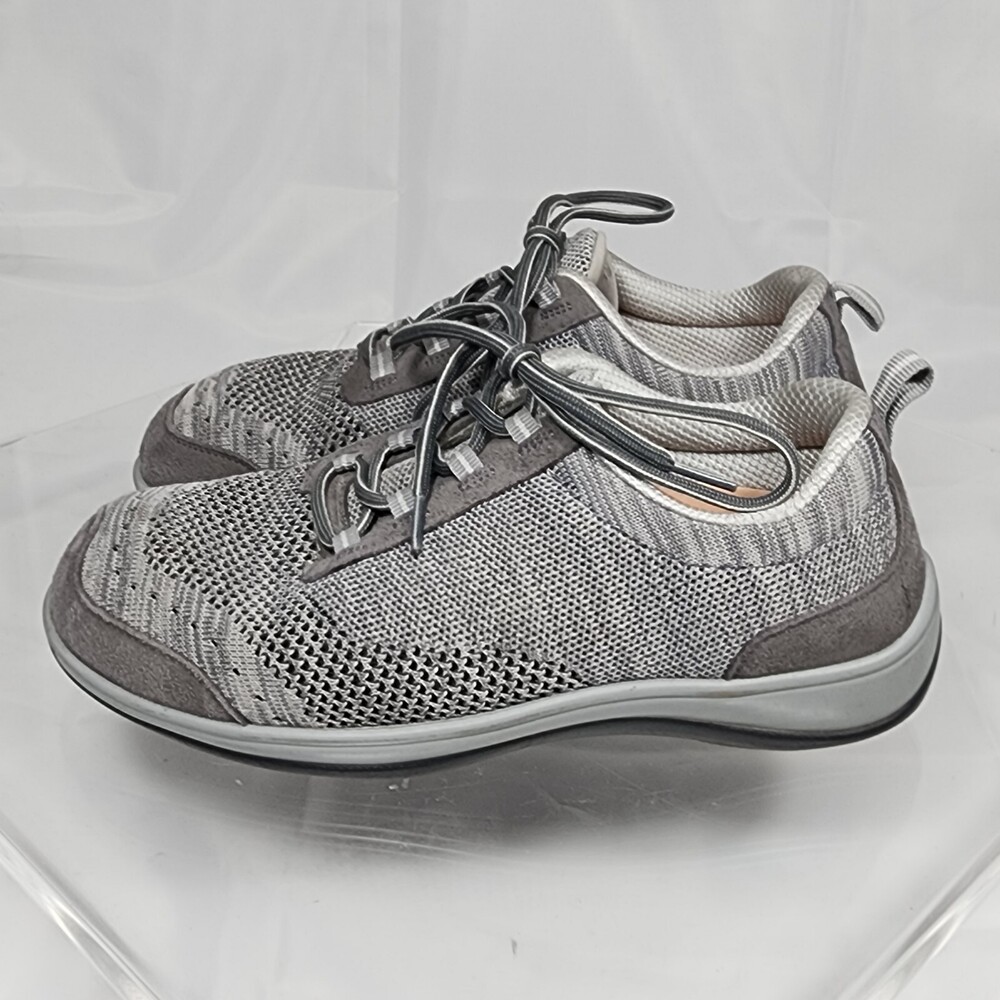 Orthofeet 716 Palma Gray Stretch Knit Sneakers NO INSOLES Women 8 2E/Extra Wide